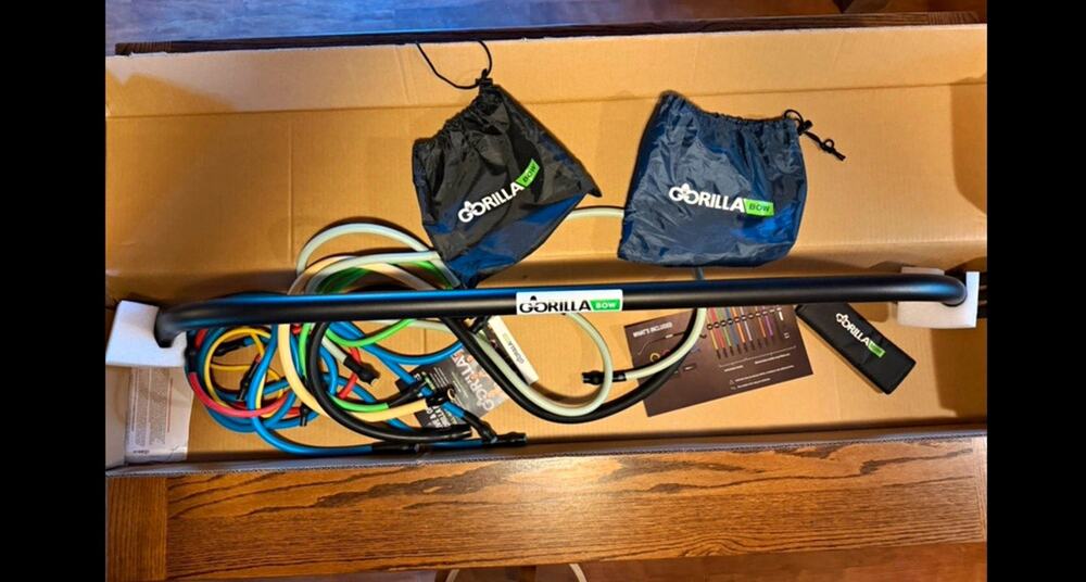 Gorilla Bow Resistance Training System 10 Bands 10-100 LB Home Gym Workout